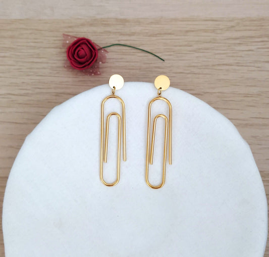 Pendientes Largos Clip acero