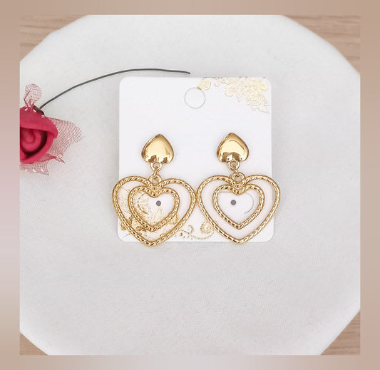 Pendientes Amore corazones acero