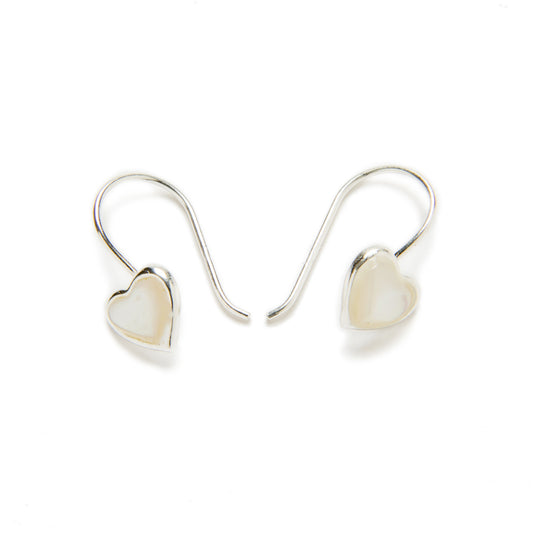 Pendientes Corazón nácar plata