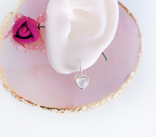 Pendientes Corazón nácar plata