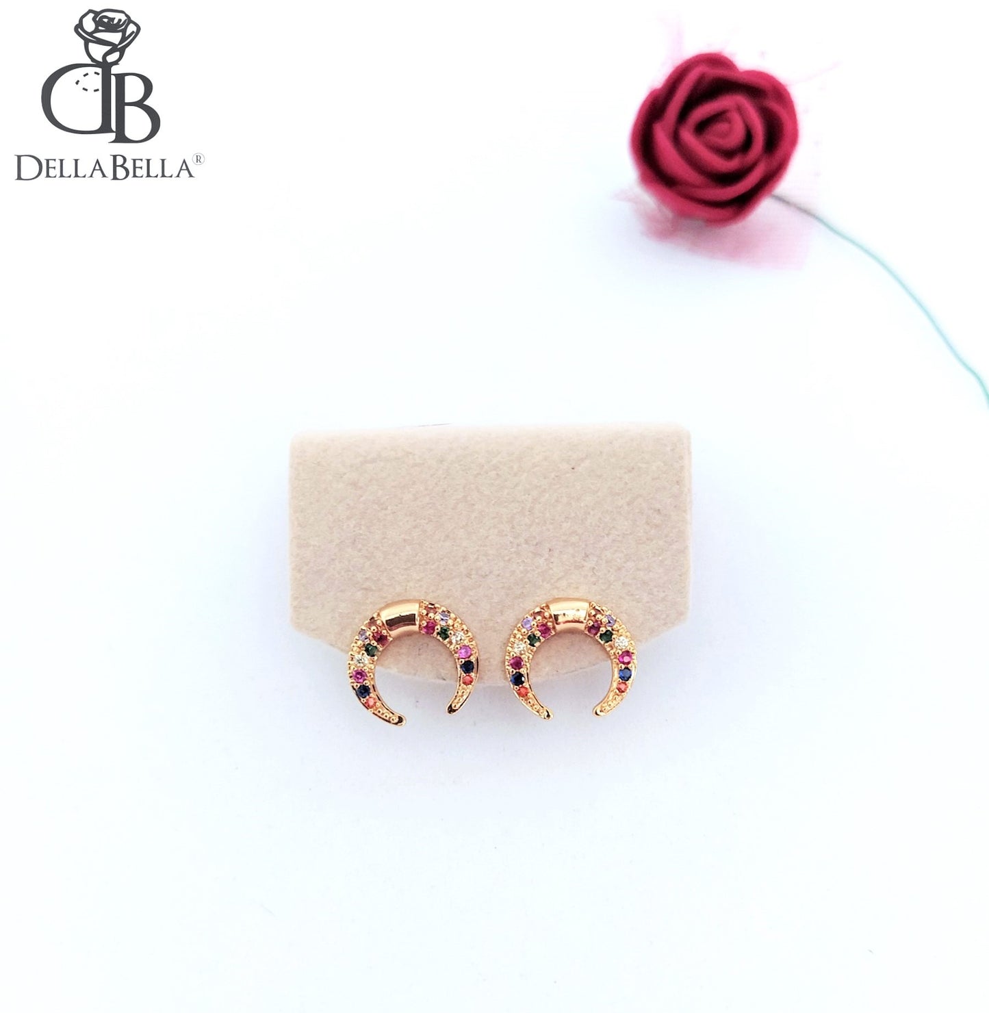 Pendientes luna multicolor