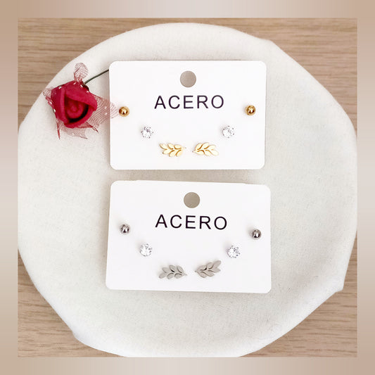Pack pendientes pequeños acero