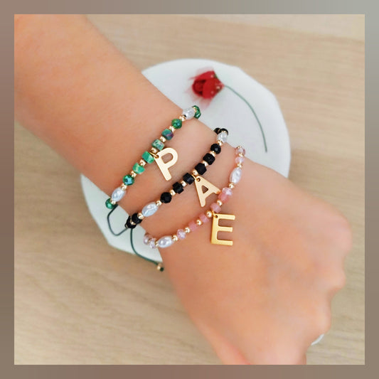 Pulsera bolitas inicial acero