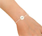 Pulsera cuadritos Inicial plata