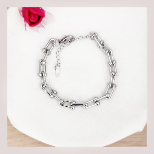 Pulsera cadena nudos acero