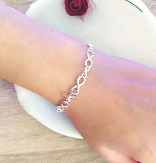 Pulsera Infinitos cadena Plata
