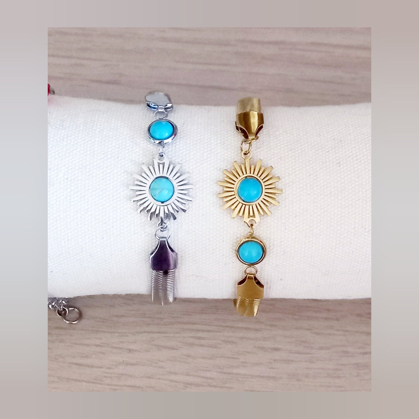 Pulsera Sol Turquesa acero