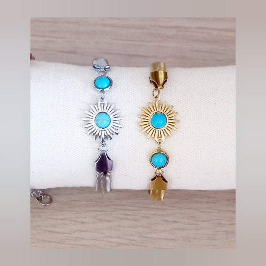 Pulsera Sol Turquesa acero