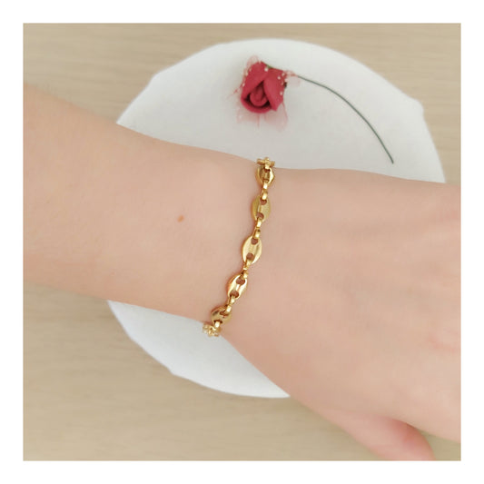 Pulsera café acero