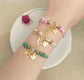 Pulsera Candy inicial + trébol acero