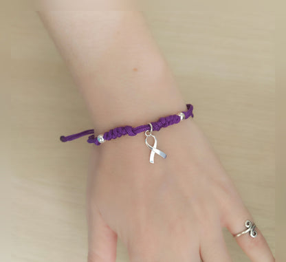 Pulsera solidaria Cáncer plata