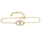 Pulsera Doble Círculo circonitas plata