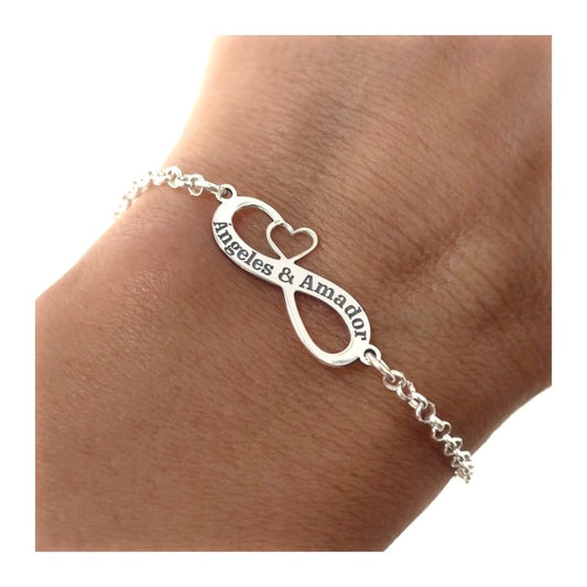 Pulsera Infinito nombres plata