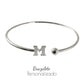Pulsera rígida Letra plata