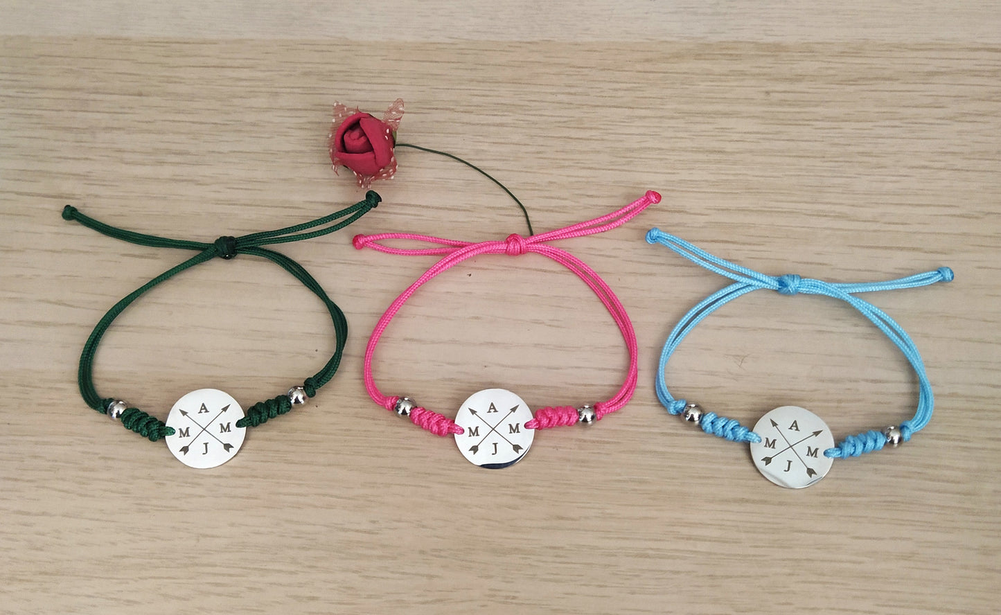 Pulsera cuerda y Placa acero