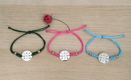 Pulsera cuerda y Placa acero