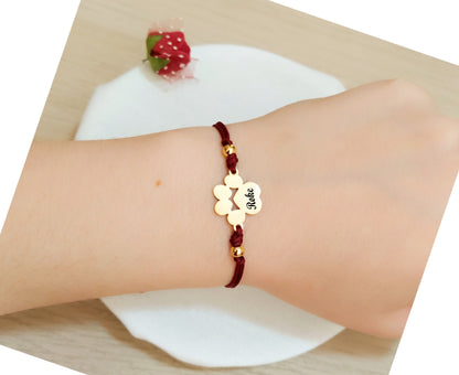 Pulsera personalizada huella dorada