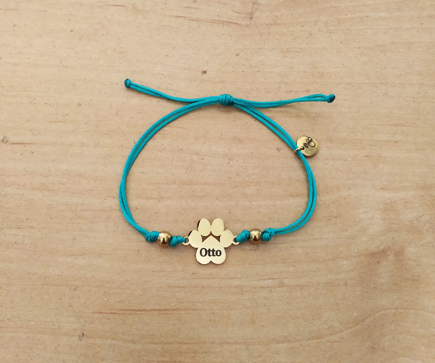 Pulsera personalizada huella dorada