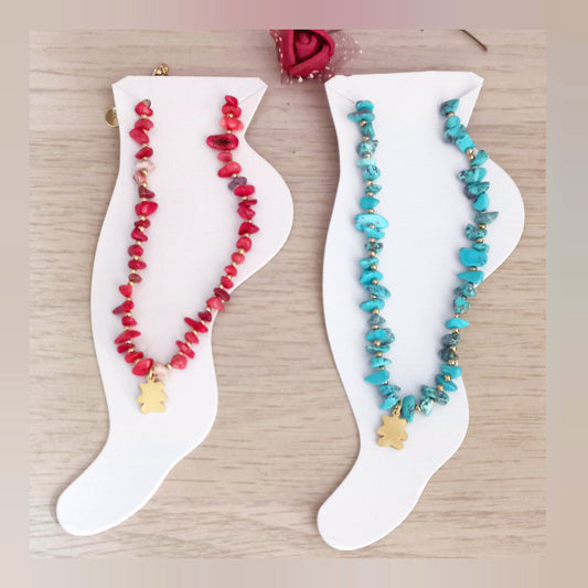 Tobillera piedras oso acero