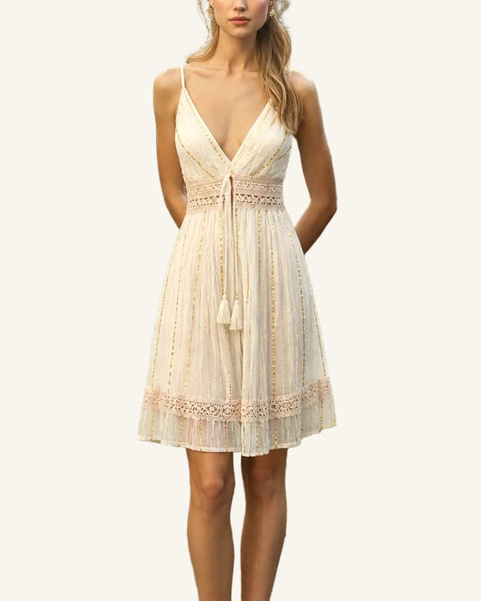Vestido blanco-oro tirantes