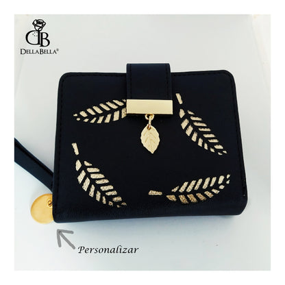 Cartera personalizada - Hojas doradas