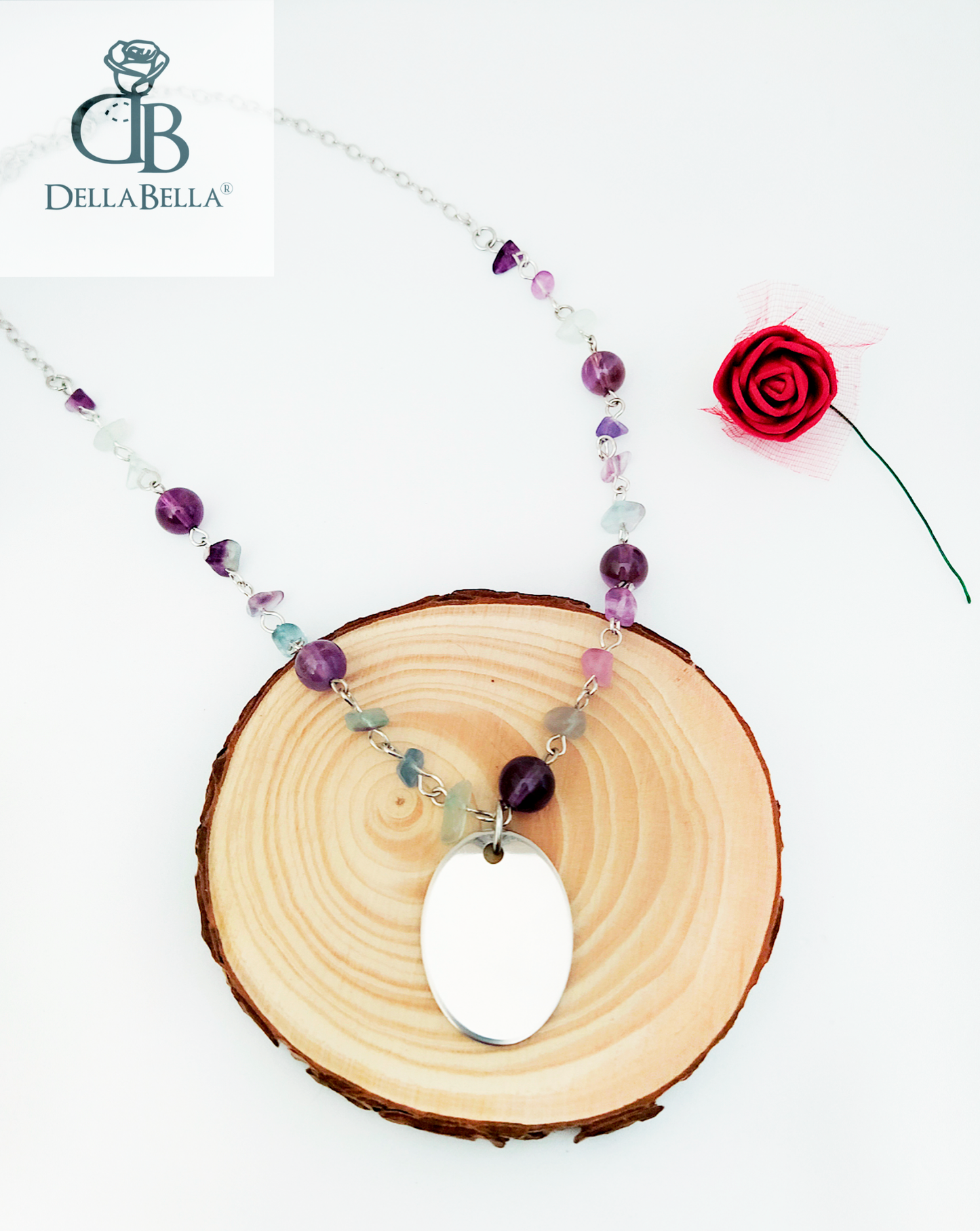 Collar personalizado piedras lilas