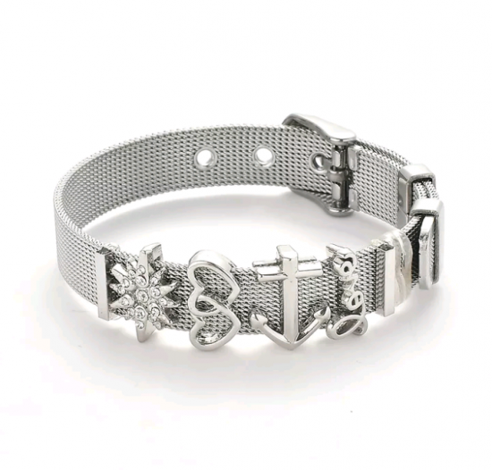 Pulsera Encantos Acero Plata