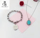 Pack 2. Pulsera abuela + collar turquesa acero