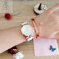 Conjunto reloj cuero + pulsera