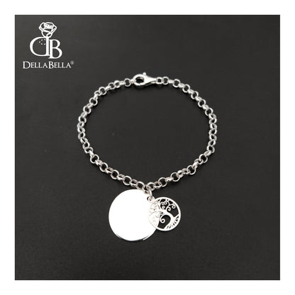 Pulsera Rolo Placa personalizada y árbol