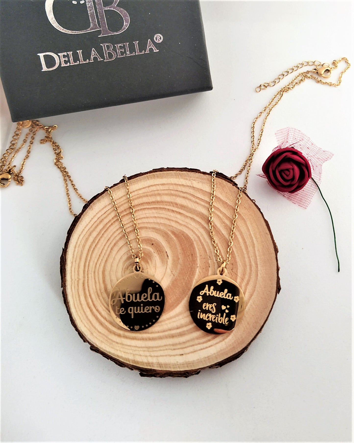 Collar placa personalizada abuela acero