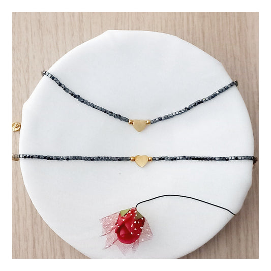 Conjunto collar y pulsera corazón