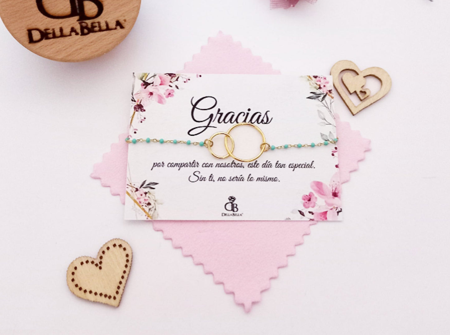 Pulsera doble círculo turquesas