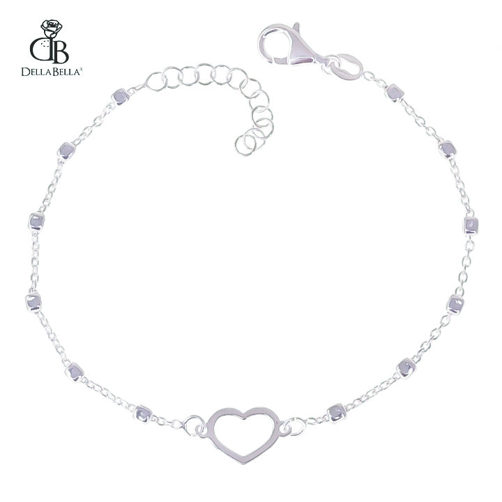 Pulsera corazón calado plata