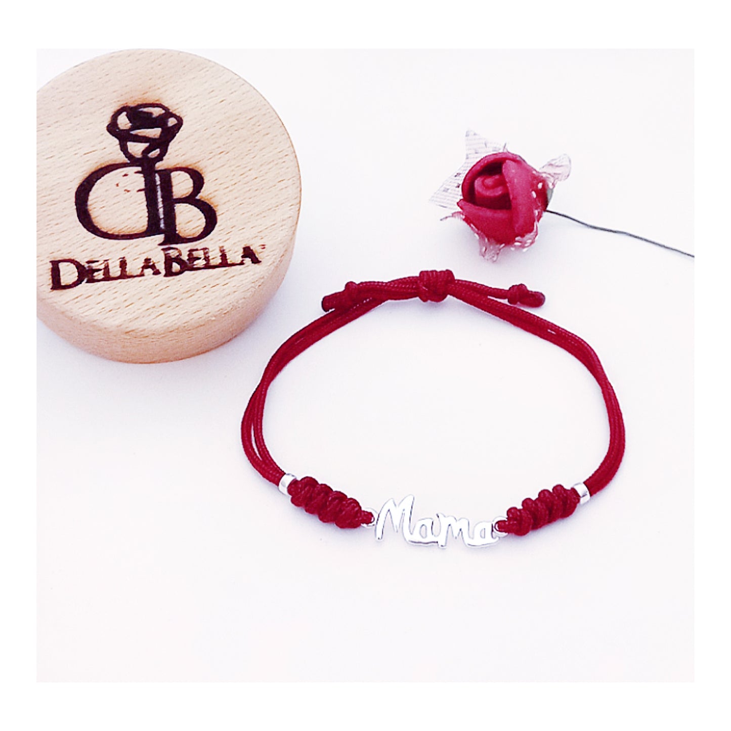 Pulsera cuerda mamá plata